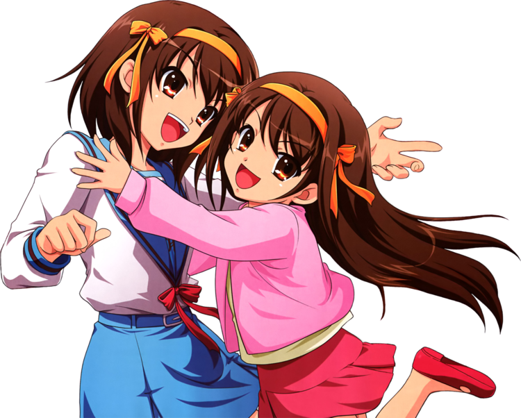The Melancholy Of Haruhi Suzumiya - Haruhi Suzumiya Hug (750x602), Png Download