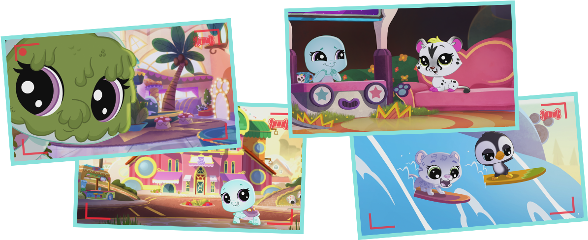 At The Littlest Pet Shop And Get Into All Kinds Of - Cartoon (1228x498), Png Download