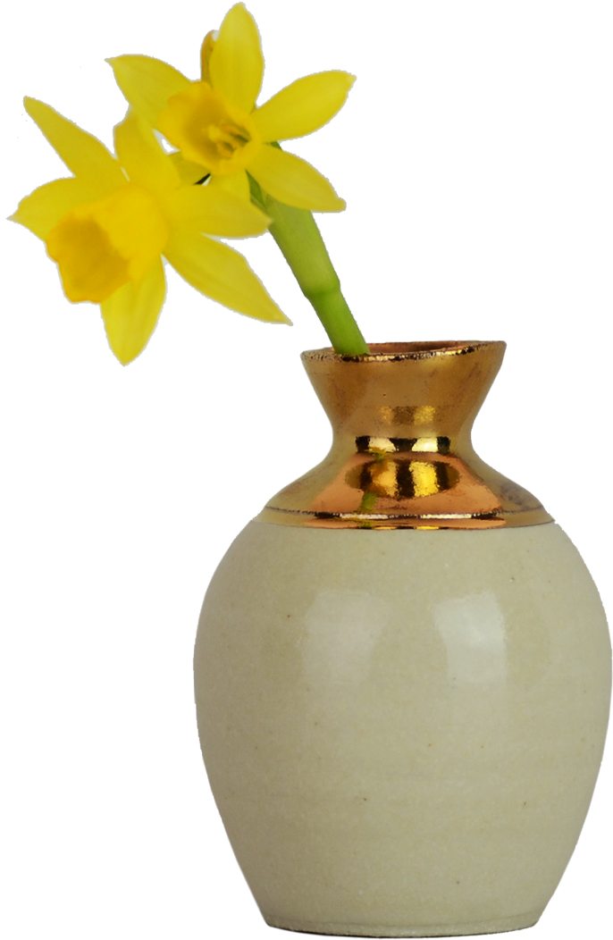 Ink Pot Bud Vase With 14k Gold Ecommerce Beekman - Vase Flower Gold Png (1500x1500), Png Download