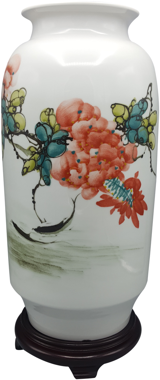 This Modern 12"high Vase Is A Cool Choice For Your - Ceramic (563x1280), Png Download