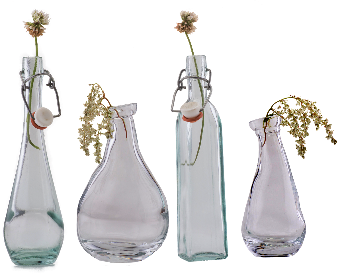 Glass Bottle, Vase, Close, Glass, Transparent, Deco - Glass (960x720), Png Download