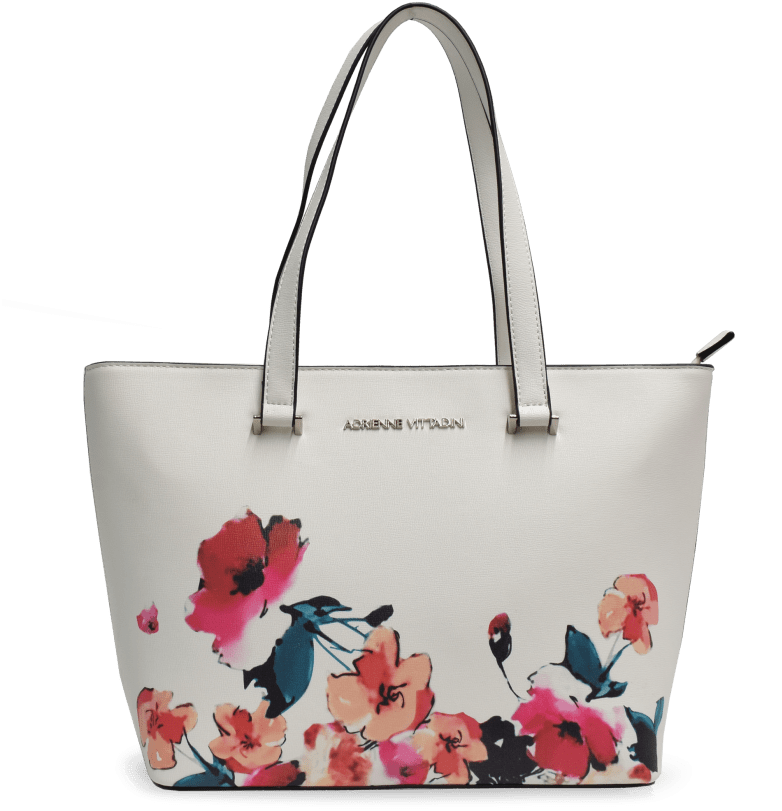 Adriene Vittadini Watercolor Floral Collection Tote - Tote Bag (864x864), Png Download