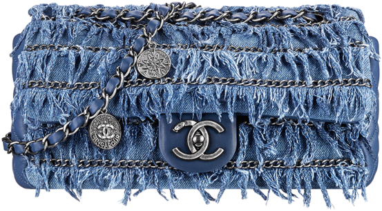Handbag Denim Fashion Jeans Chanel Free Transparent - Chanel Denim Fringe Flap Bag (846x1080), Png Download