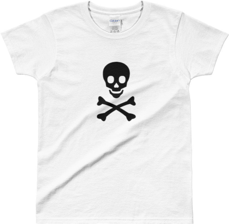 Women's Skull And Crossbones T Shirts/skull And Crossbones - Cartoon (1000x1000), Png Download