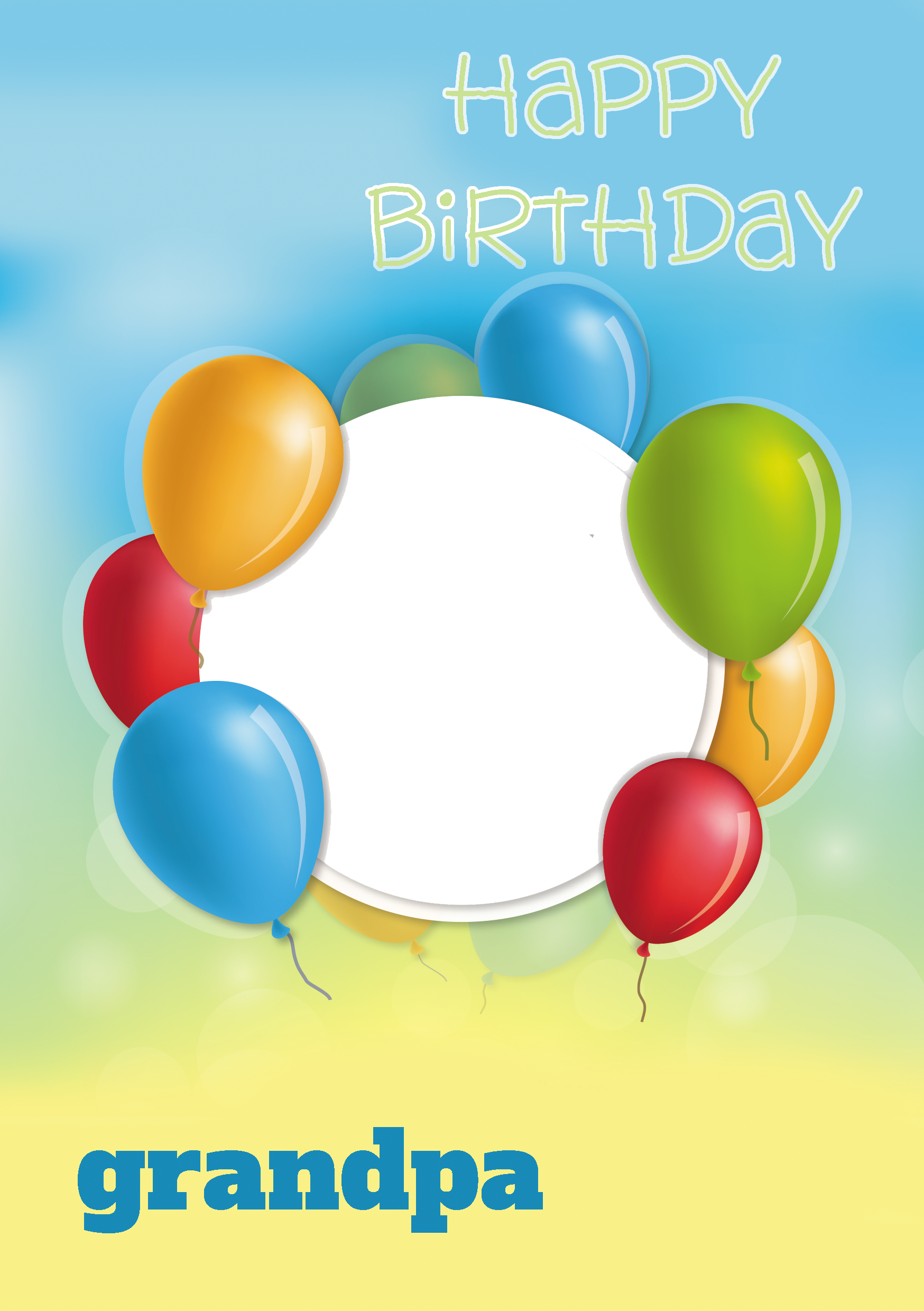 Make A Birthday Male Relatives Grandpa Grandfather - Balloon (1748x2480), Png Download