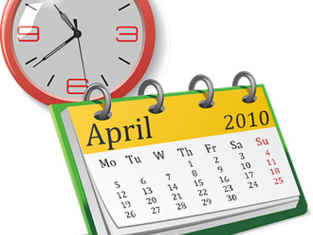 Date Clipart Planning Calendar - Cartoon Calendar And Clock (640x480), Png Download