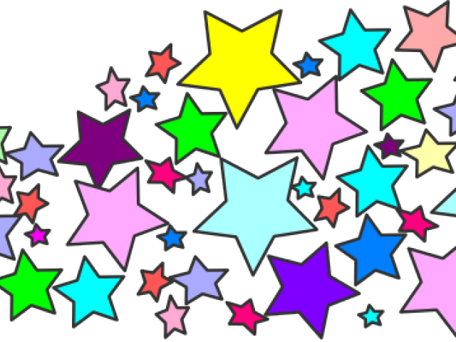 Shooting Star Clipart Transparent Background - Transparent Colorful Stars (640x480), Png Download