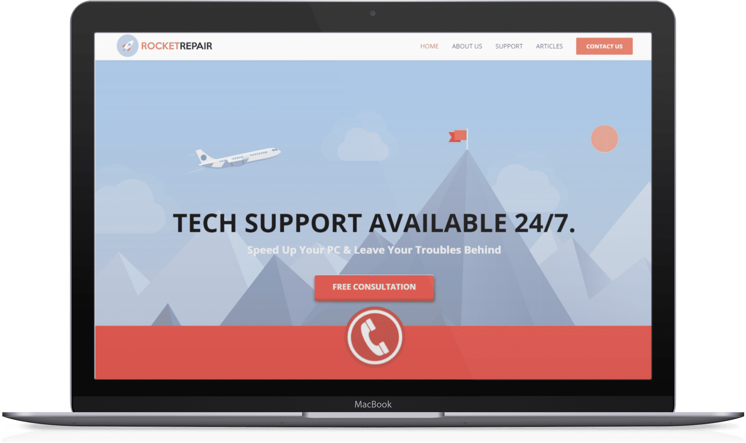 Rocket Repair Laptop Mockup - Led-backlit Lcd Display (3300x2475), Png Download