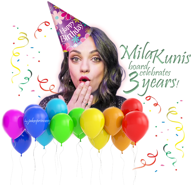 Mila Kunis Board Celebrates 3 Years On Fanforum - Birthday Party (700x650), Png Download