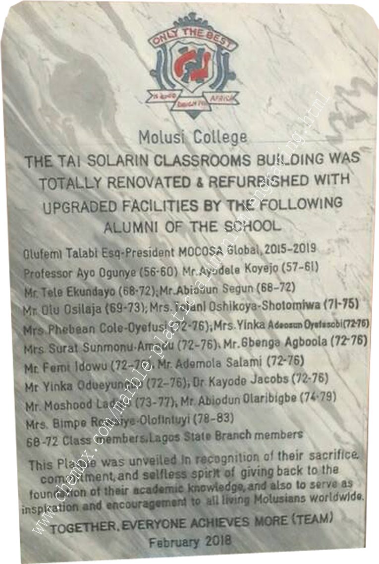 Professional Marbles And Sign Done In Lagos Nigeria - Commemorative Plaque (800x1169), Png Download