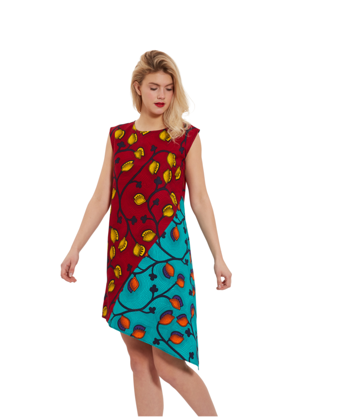 Asymmetrical Hem Dress - Day Dress (700x1050), Png Download