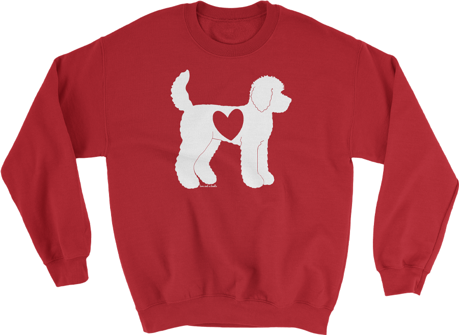 Doodle Heart Crewneck Sweatshirt - Sweater (900x900), Png Download