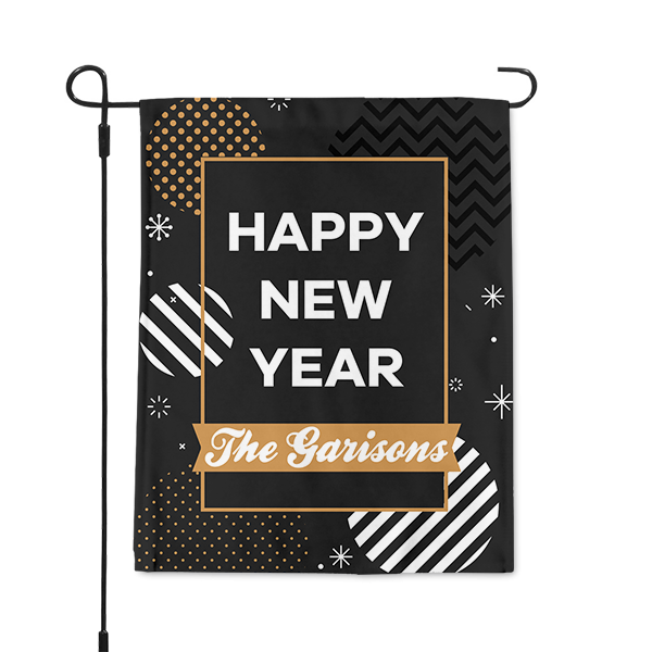 Modern Happy New Year Garden Flag - Doily (600x600), Png Download