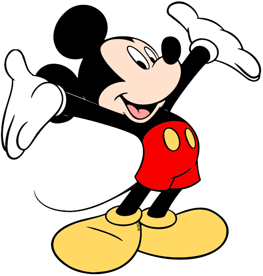 Mickey, Hands Up - Clipart Transparent Background Mickey Mouse (541x568), Png Download