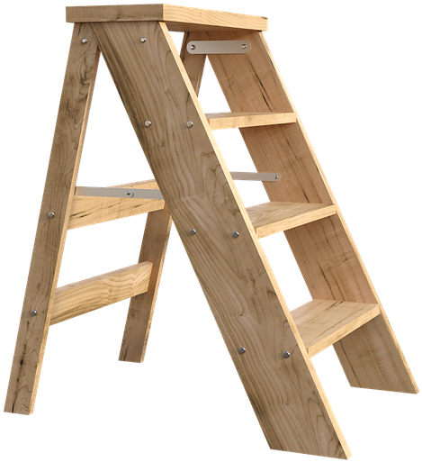 Ladder Steps Climb Stairs Up High Work - Plywood (720x720), Png Download