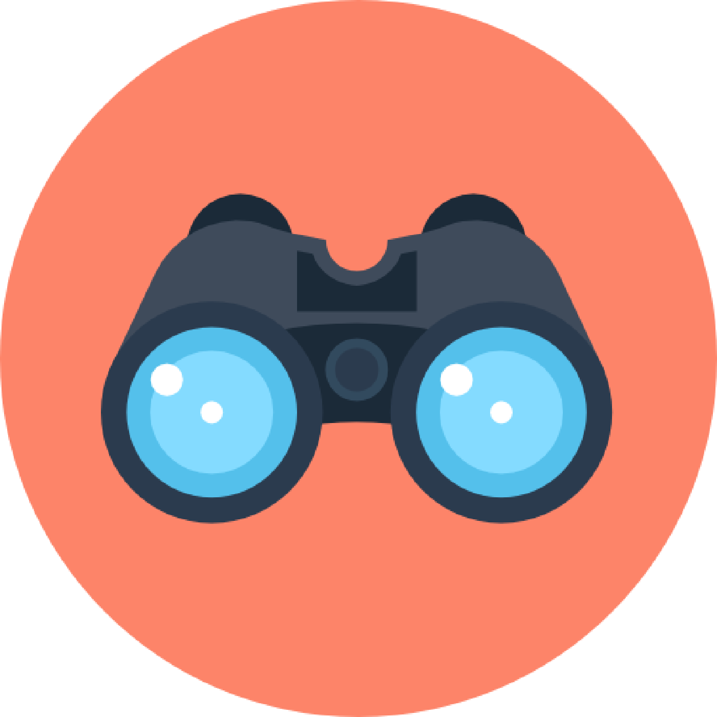 Binoculars Computer Icons Free Frame Clipart - Binoculars Flat Icon (1400x1400), Png Download