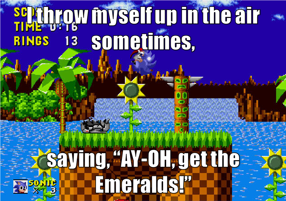 I Throw My Hands Up In The Air Sometimes Saying Ayo - Sonic The Hedgehog (1277x944), Png Download