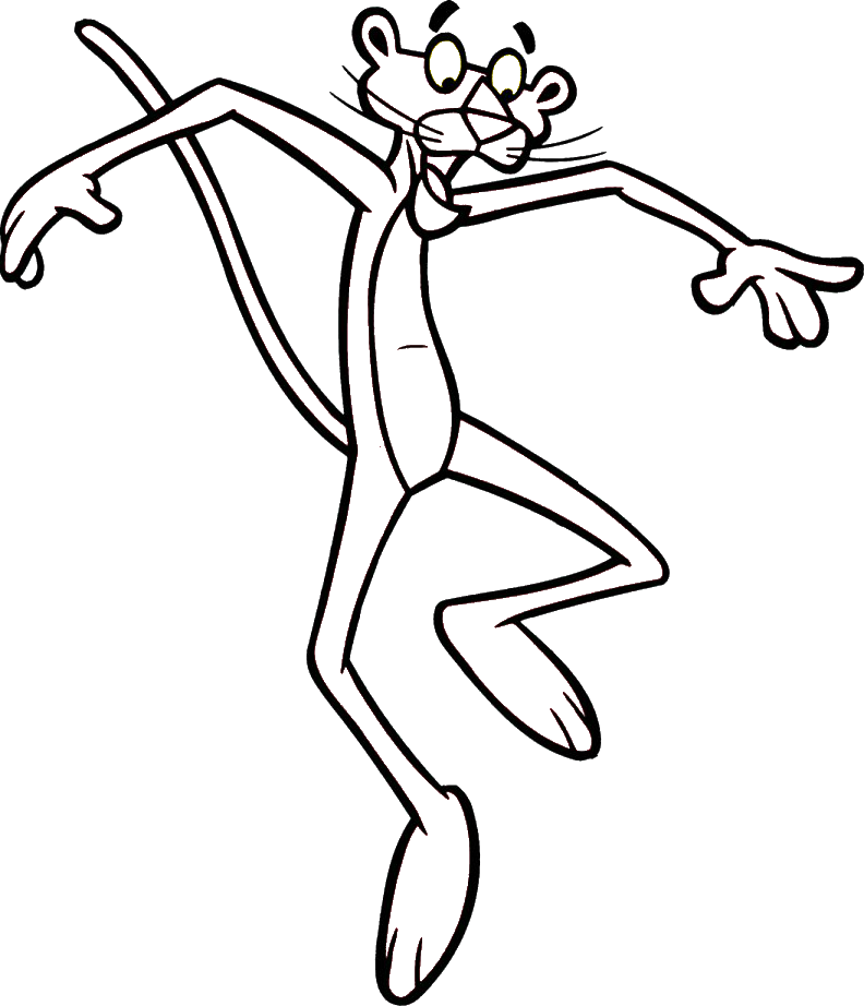 The Pink Panther - Transparent Png Black And White Pink Panther (792x922), Png Download