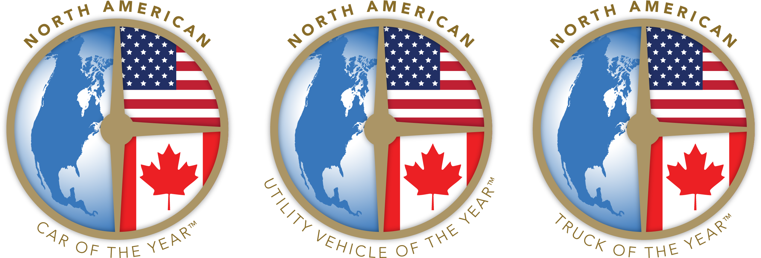 Français - North American Car Of The Year Logo (2700x1050), Png Download