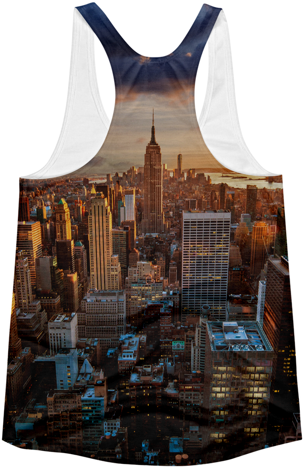 New York City Skyline Women's Racerback Tank Top - Empire State Building (1000x1000), Png Download