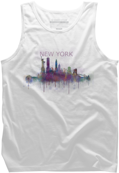 Ny New York City Skyline Cityscape - Ny New York City Skyline V4 Watercolor (650x650), Png Download
