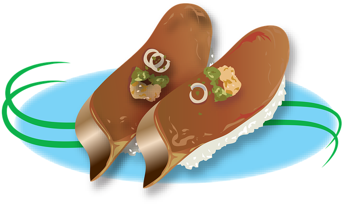 Sushi, Roll, Fish, Rice, Chinese, Raw, Food, Seafood - Illustration (960x650), Png Download