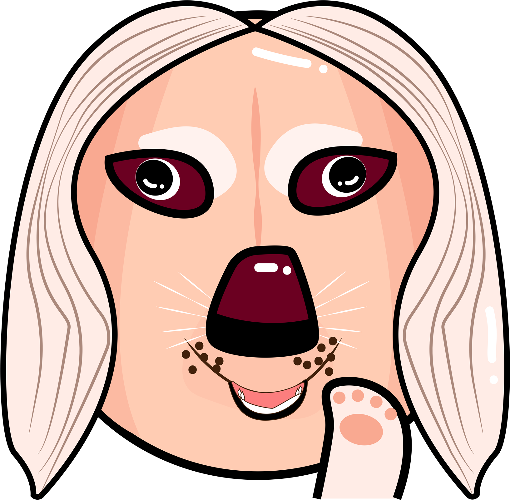 Original Vector Cartoon Dog Head Png And Image (2000x2000), Png Download