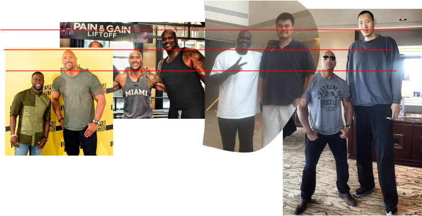 Famous Peoplei Lined Up The Chins And Foreheads For - Rock And Kevin Hart Twitter (824x431), Png Download