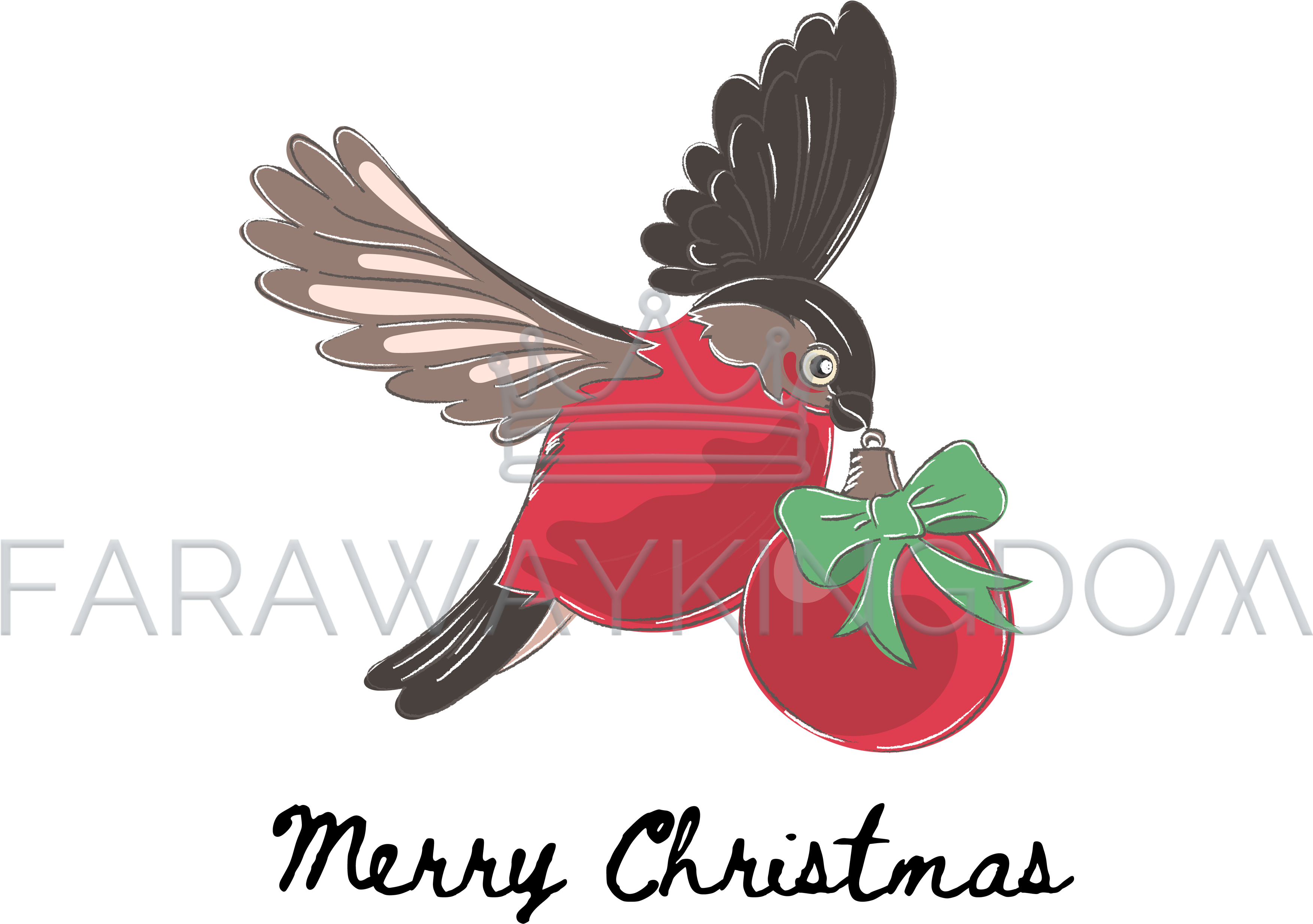 Bullfinch Christmas Cartoon Winter Bird Vector Illustration - Cockatiel (3508x2480), Png Download