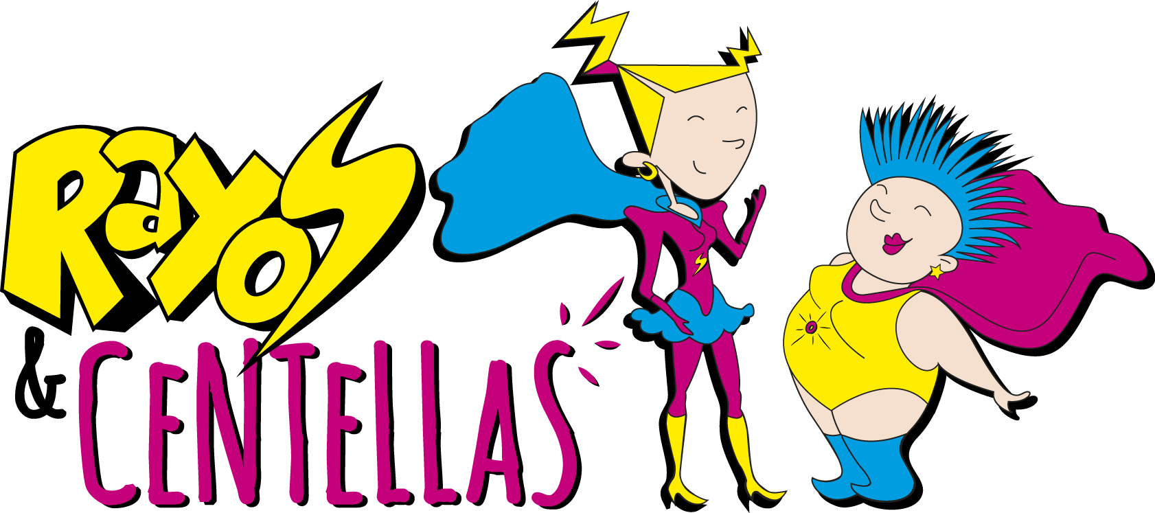 Rayosycentellas - Cartoon (1682x747), Png Download