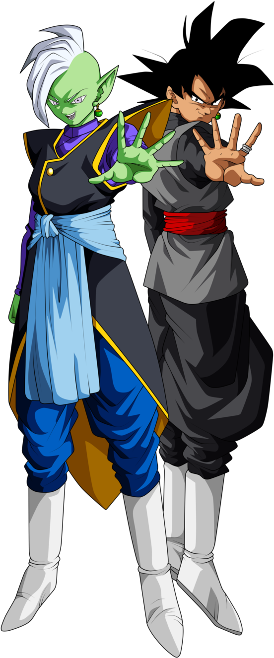Goku Black And Zamasu (596x1341), Png Download