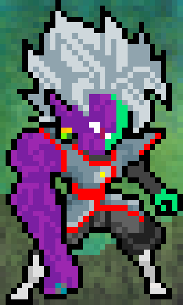 Zamasu Pixel Art - Poster (693x1155), Png Download