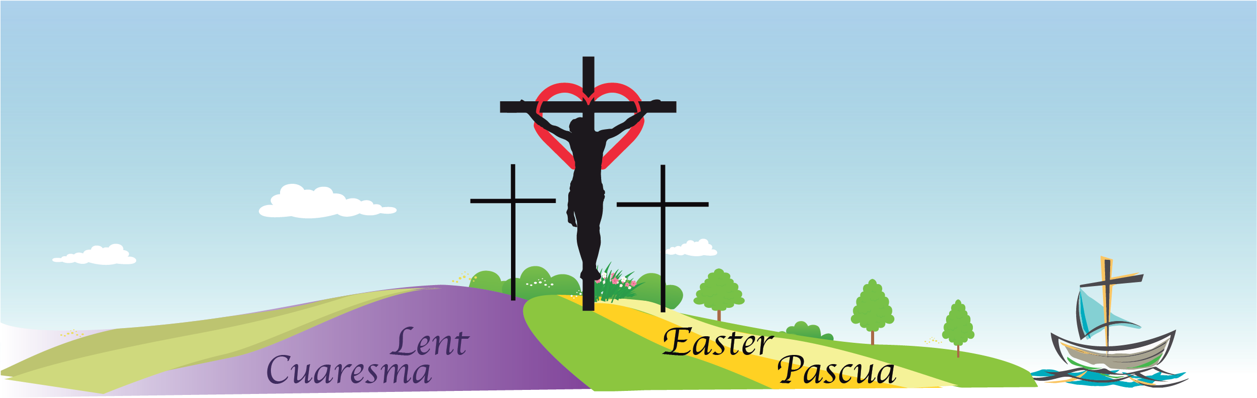 Read More - - Jesus In A Boat (2500x793), Png Download