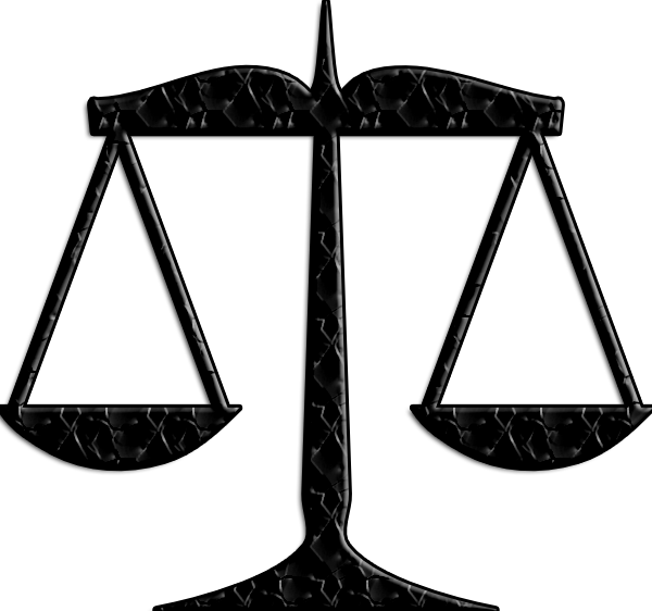 Png Transparent Library Dar Al Adalah Law Firm Caters - Scales Of Justice Clip Art (600x562), Png Download