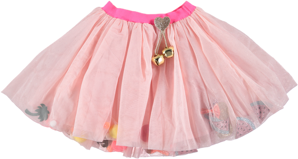 Picture Of Glitter Tulle Skirt With Gold Heart Bell - Miniskirt (600x600), Png Download