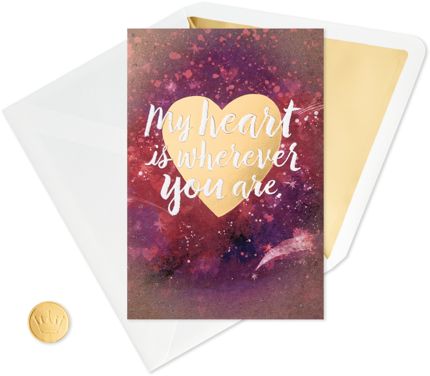 My Heart Is Wherever You Are Thinking Of You Card - Heart (1470x1470), Png Download