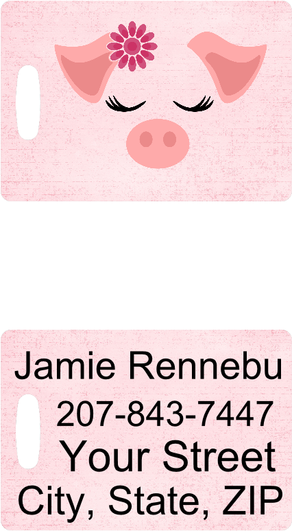 Pig Face Luggage Tag - Kalitest (800x800), Png Download
