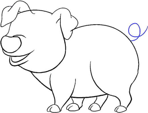 Drawn Pig Face - Line Art (640x480), Png Download