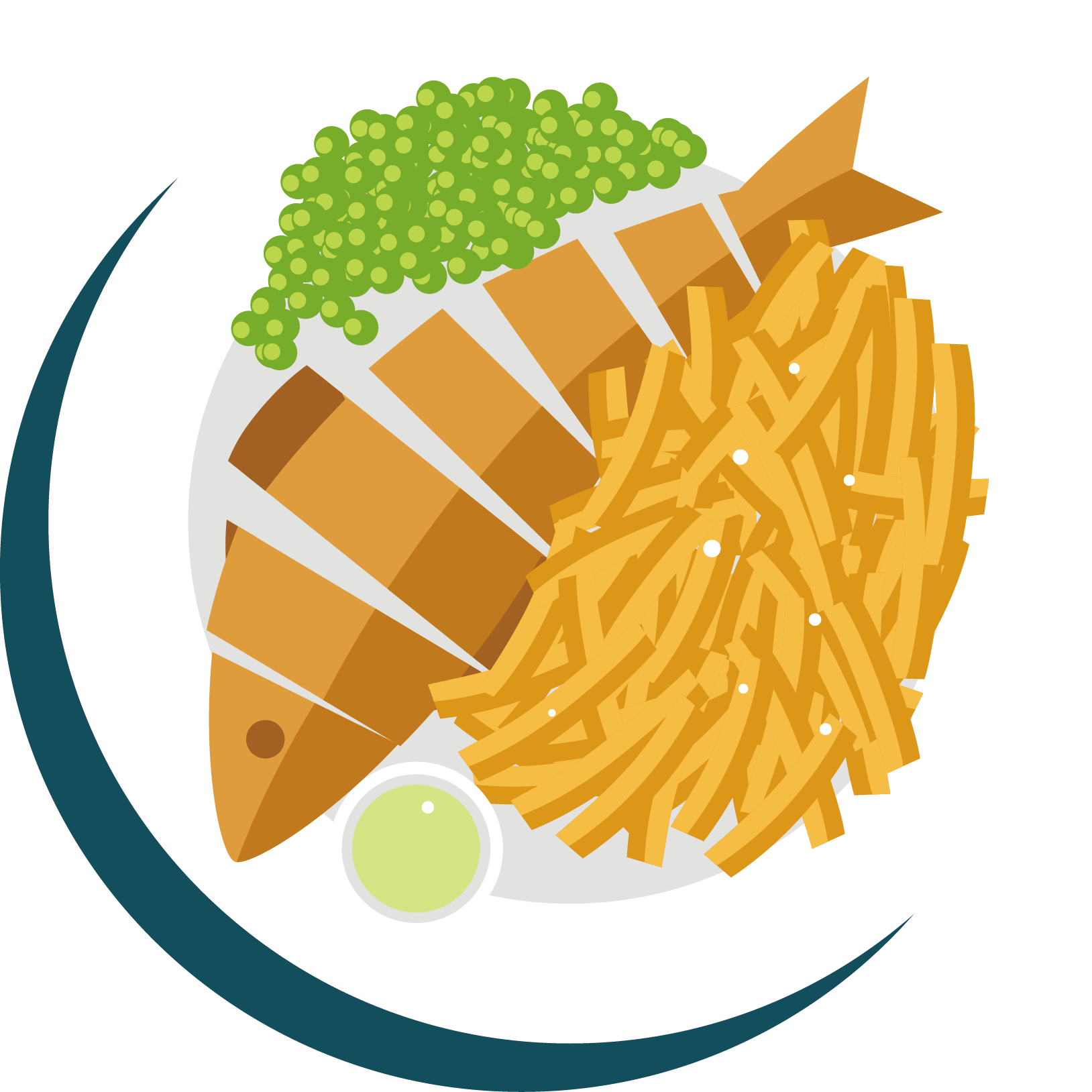 French Fries Fish And Chips Fried Fish English Cuisine - Fish And Chips Vector (1628x1628), Png Download