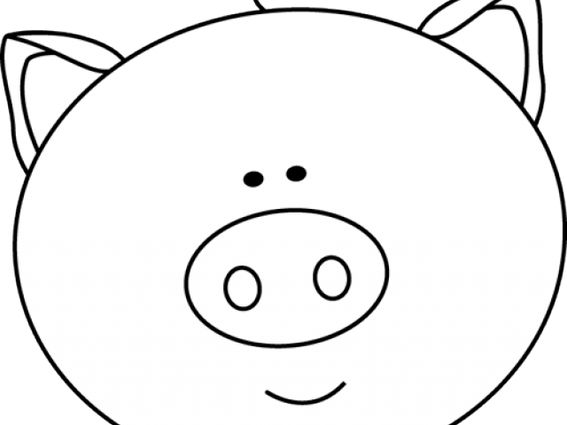 Pork Clipart Pig Face - Clip Art Black And White Pig Face (640x480), Png Download