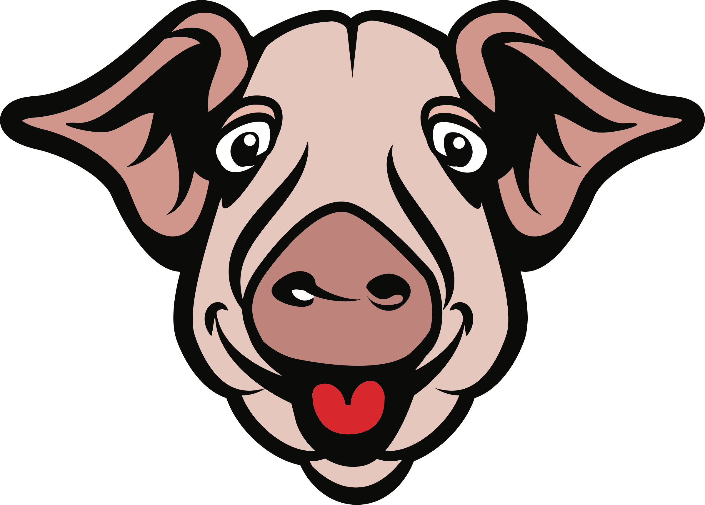 Big Image - Gambar Kartun Kepala Babi (2397x1719), Png Download