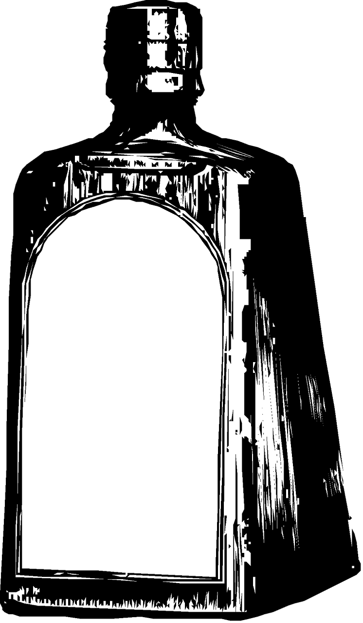 Clip Black And White Medicine Drawing Old Bottle - Retro Clipart Png (746x1280), Png Download