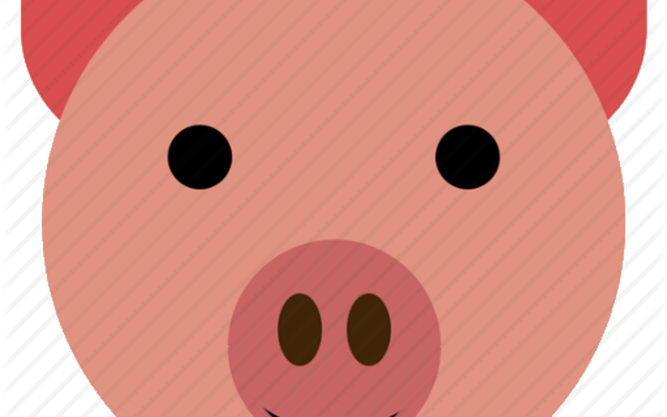 Cute Pig Face - Circle (1368x855), Png Download