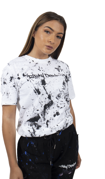 Risky Deniros Black Splash Tee - Girl (600x600), Png Download