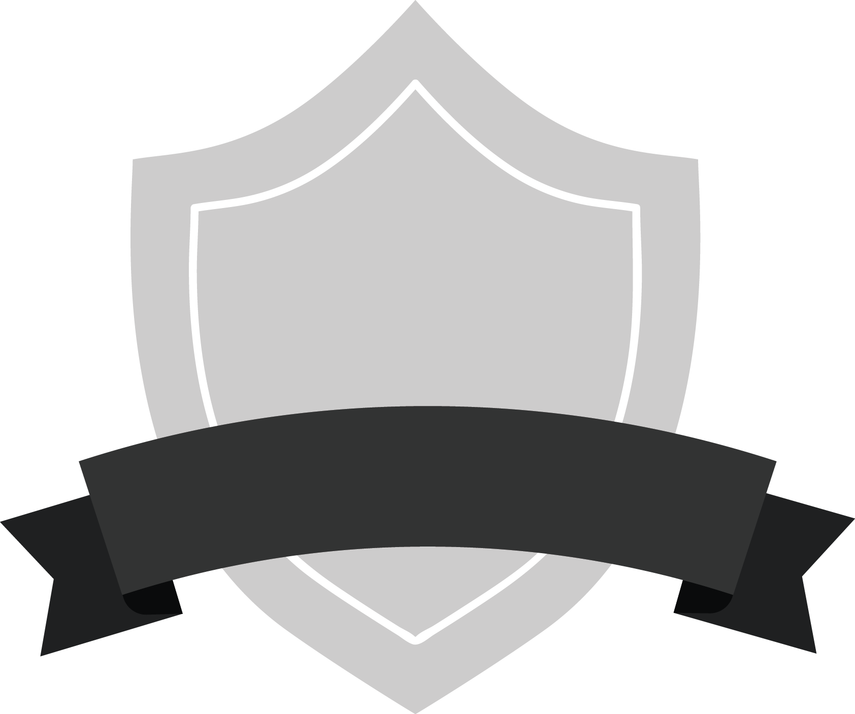 Gray Shield Badge With Black Ribbon - Colegio Adventista De Taboao Da Serra (1684x1407), Png Download