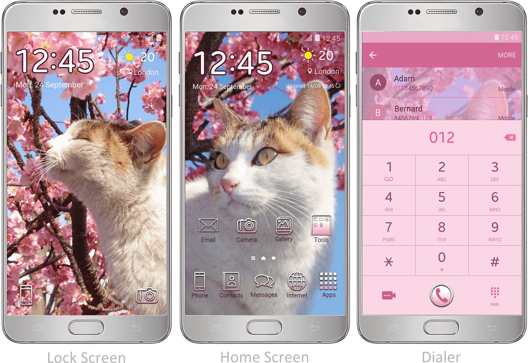 This Theme Features Blooming Cherry Blossoms And A - Cat Sniffing Flower Gif (1789x1240), Png Download