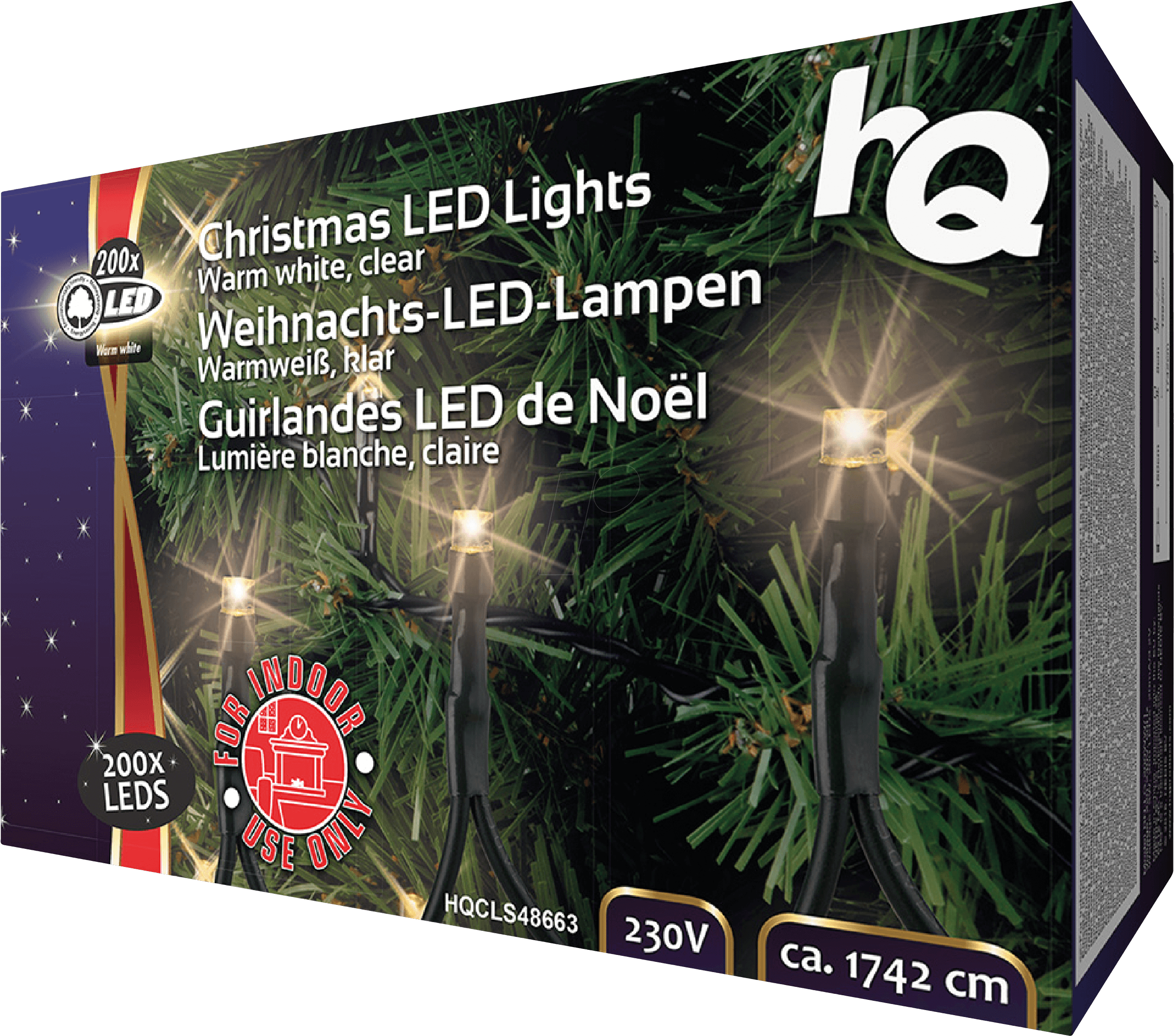Christmas Light 200 Led 4 W Hq Hqcls48663 - Light Ropes & Strings (2590x2305), Png Download