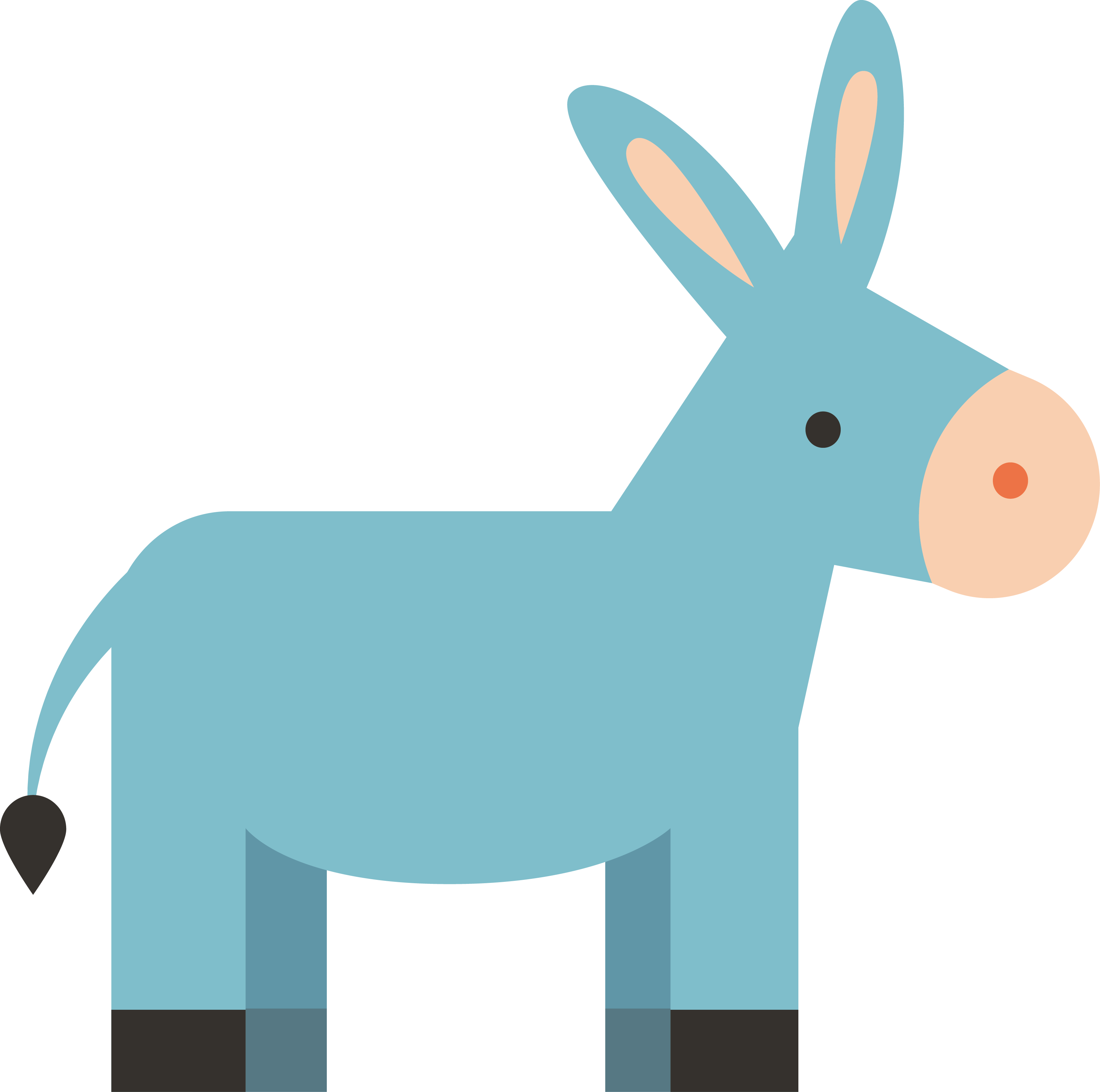 Clip Freeuse Donkey Vector Cartoon Character - Donkey (3275x3253), Png Download