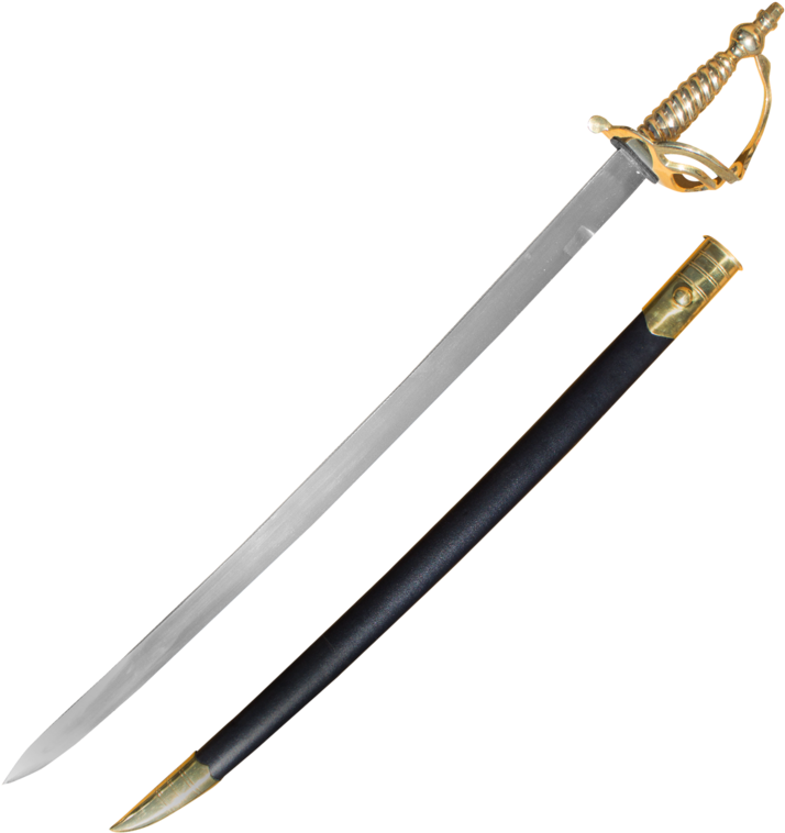 Cavalry Sword With Genuine Leather And Real Brass Scabbard - Murata Rifle Bayonet (800x800), Png Download