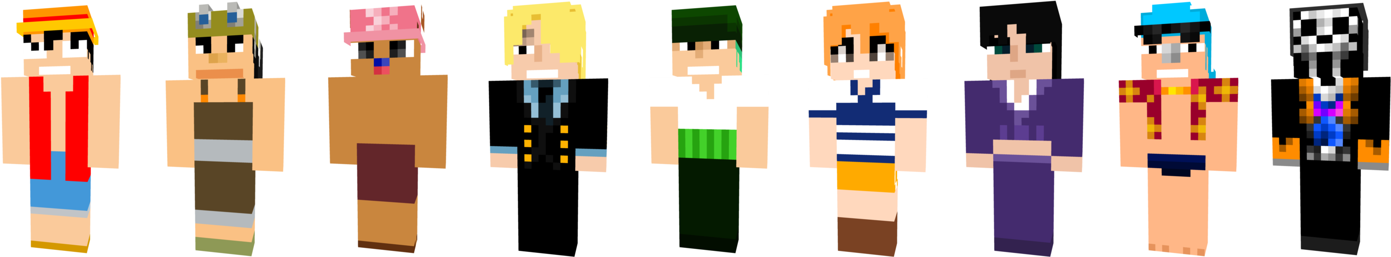 Male Characters - Mr - 0, Mr - 1, Mr - 2, Mr - 3, Mr - One Piece Minecraft Skins Zorro (2888x640), Png Download